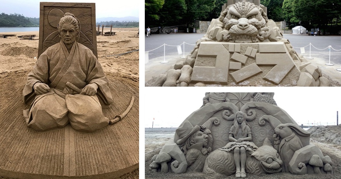 Les surprenantes sculptures de sable de l'artiste Toshihiko Hosaka