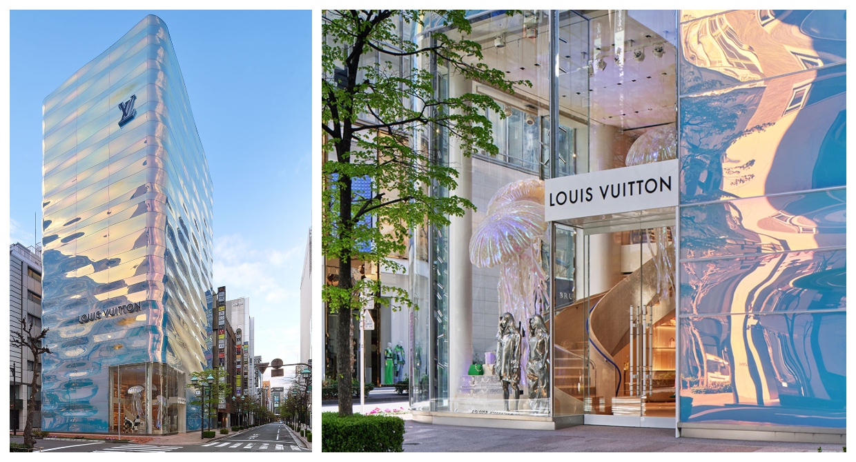 Louis Vuitton's Ginza Building Resembles A Tower Of Rippling Water